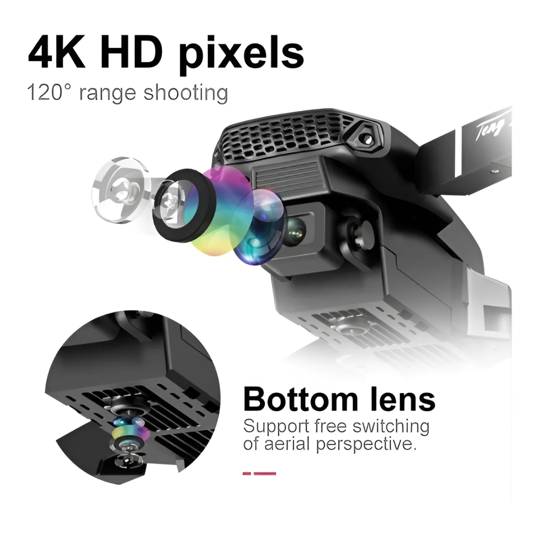 Dron con doble cámara 4K + Maletín Gratis